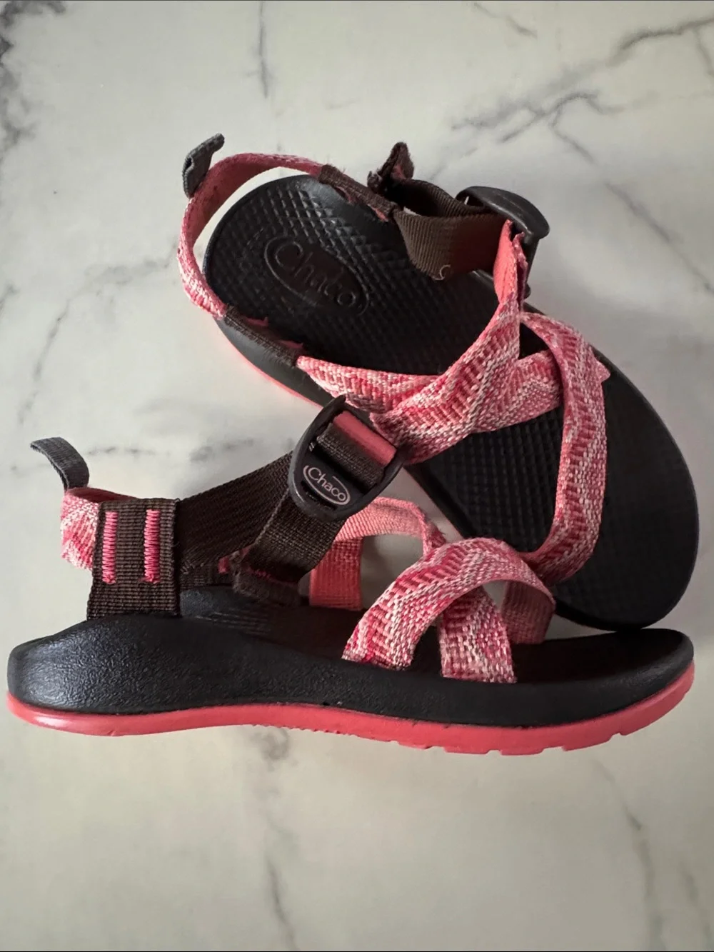 Chaco Kids Z/1 Sandals – Size 13 – Pink Coral Chevron
